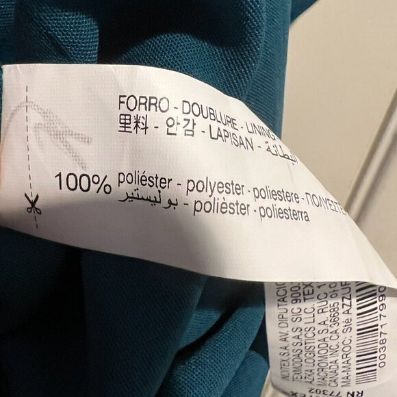 NWT Zara Teal Cross Ruffled Jumpsuit, Size XS - Picture 14 of 15